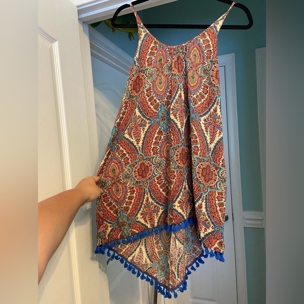Umgee Boho Swing Pompom Dress